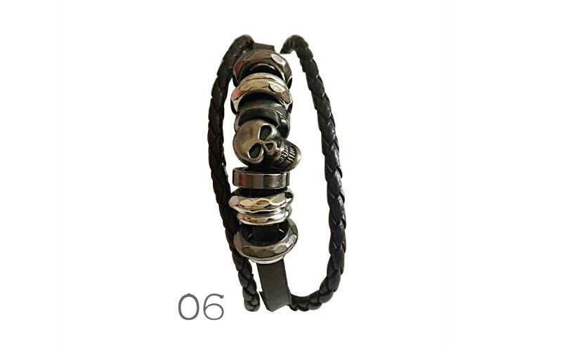 New Handmade Leather Metal Symbols Ethnic Tribal Hemp Surfer Bracelet Wristband
