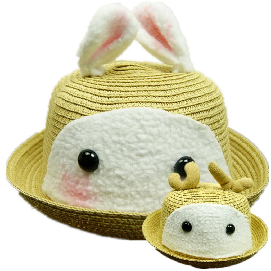 New Summer Cute Little Kids Childrens Girls Boys Wicker Hat 4-6 Years