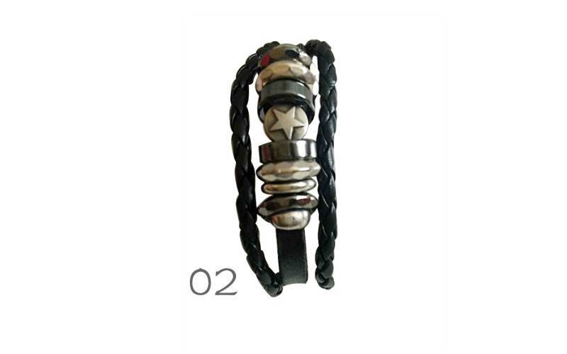 New Handmade Leather Metal Symbols Ethnic Tribal Hemp Surfer Bracelet Wristband