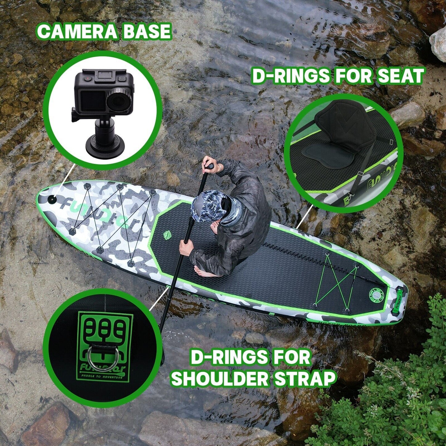 Funwater 330cm Inflatable Stand up paddle Board SUP Board ISUP with complete kit