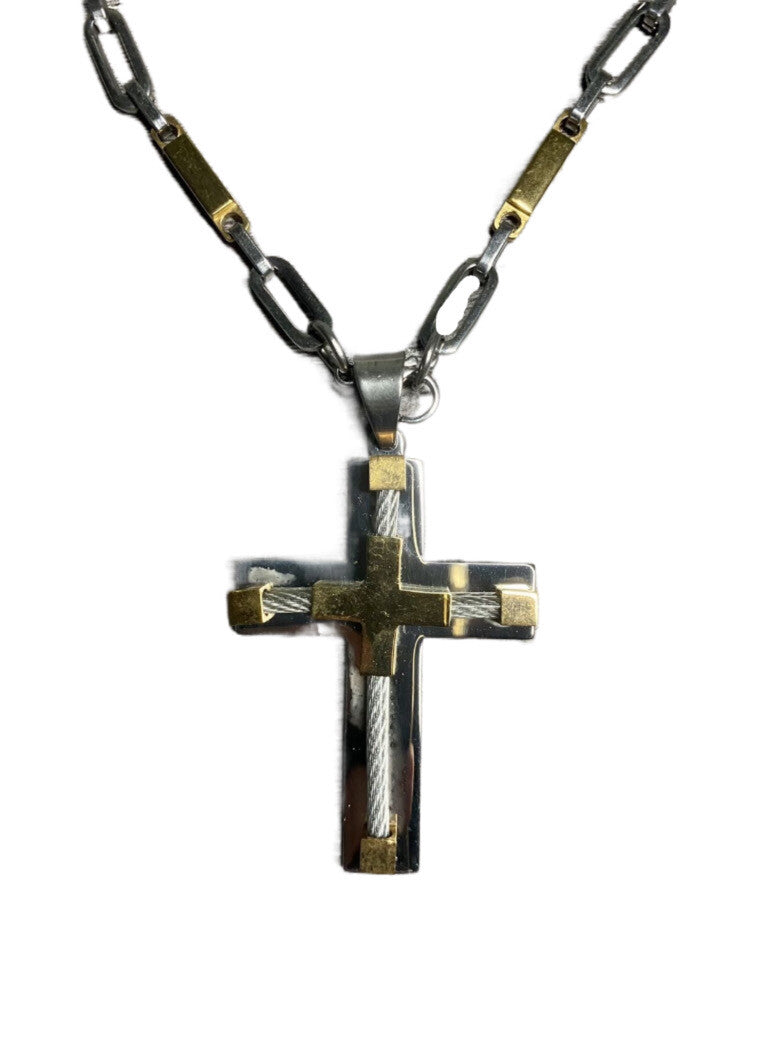 New Christian Stainless Steel Religions Cross Necklace Chain & Pendant