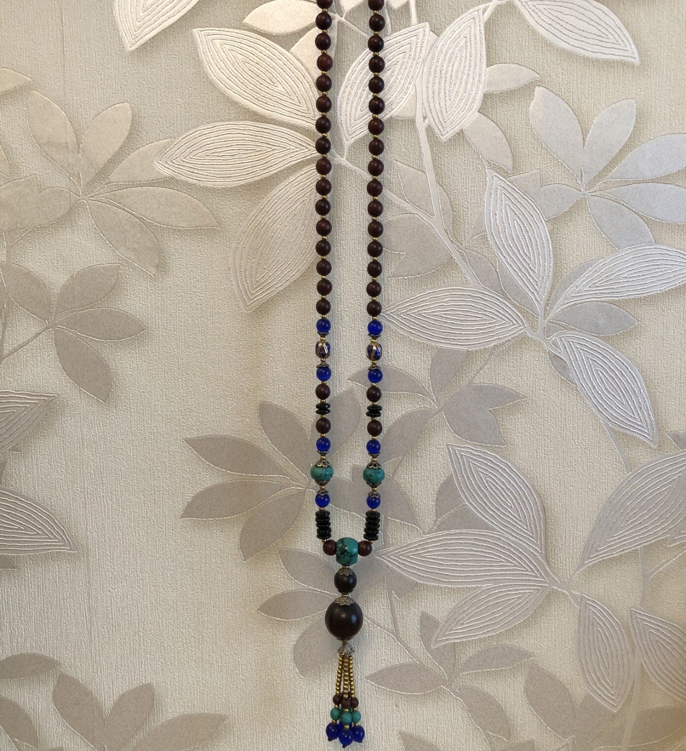 New Ladies 13" Handcrafted Tibetan Cultural Wooden Beads Buddhist Necklace