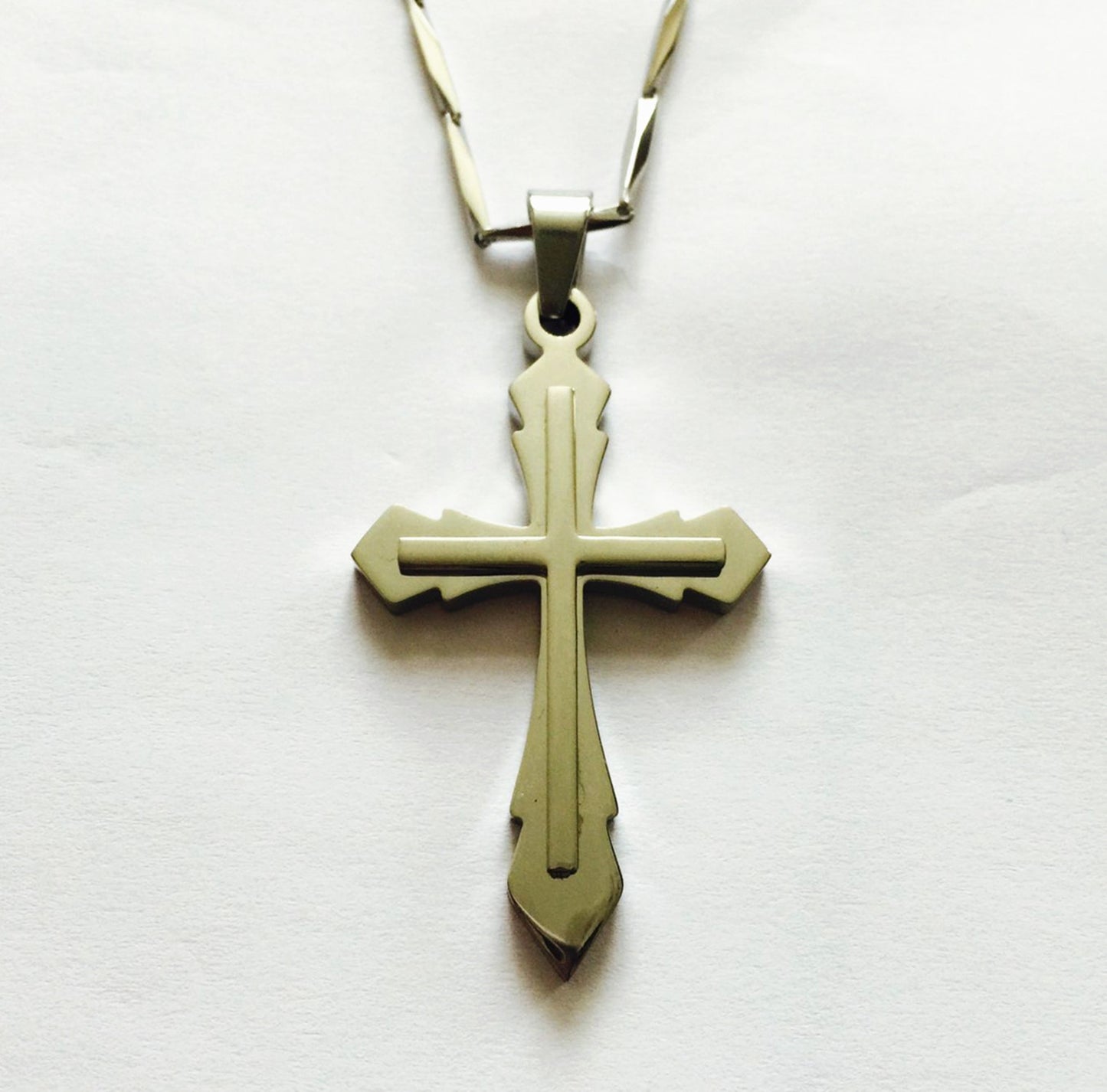 New Christian Stainless Steel Religions Cross Jesus Christ Necklace Chain onek10