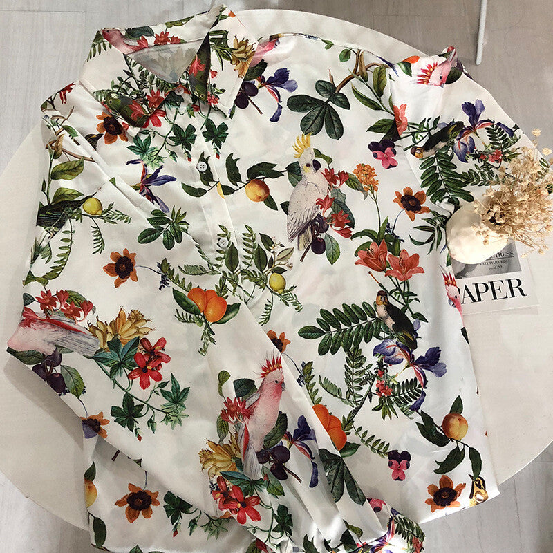 New Ladies Womens Spring Forest Birds Shirt Style Short Nightie Gown ladpj333