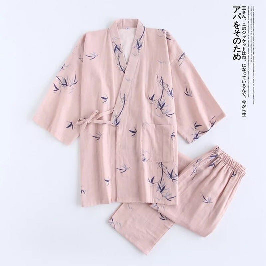 New Luxurious Ladies Womens Pink with Bamboo Kimono Pyjama Pajama ladpj180