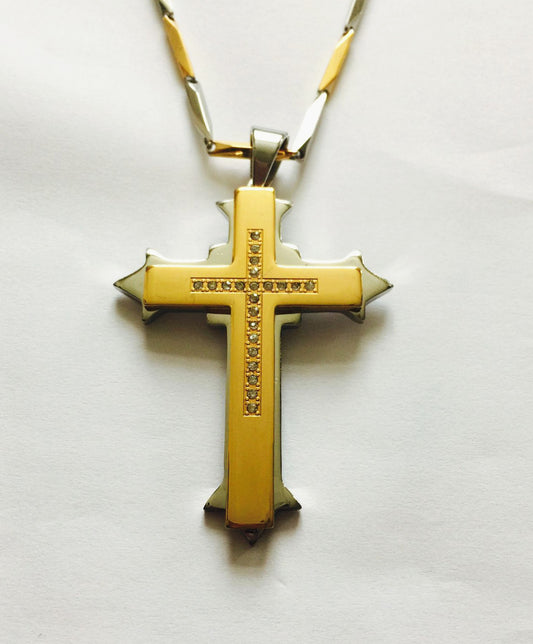 New Christian Stainless Steel Religions Cross Jesus Christ Necklace Chain onek11