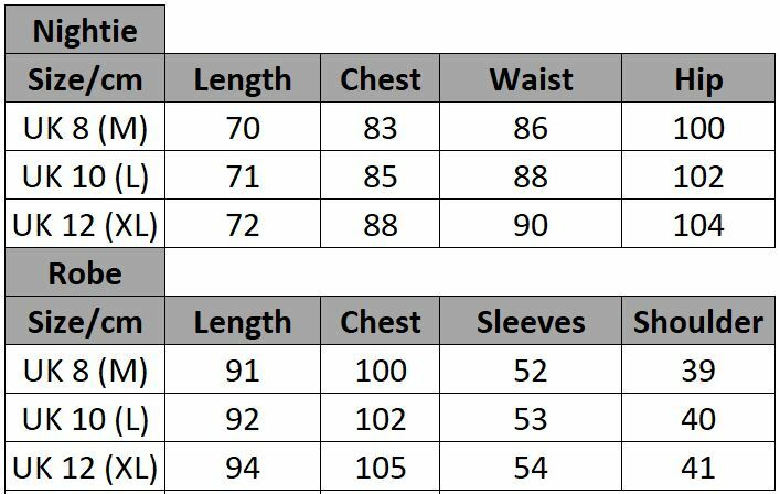 New Luxurious Velvet & Lace Ladies Womens Set of 2 Blue Kimono Nightie & Robe