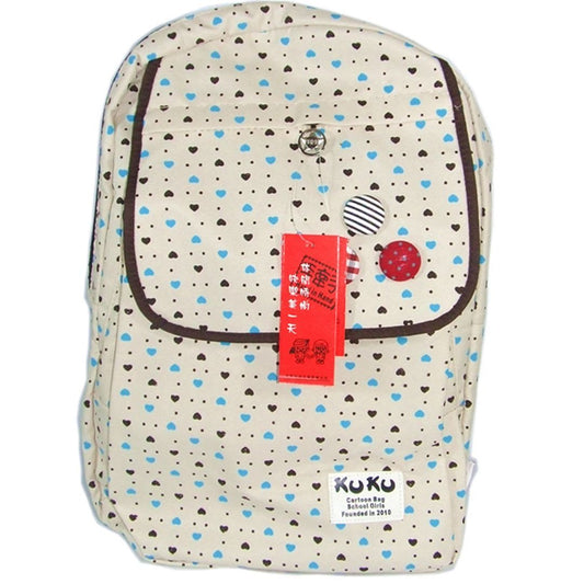 Cute New Classic Ladies Womens Girls Canvas KUKU Cool Dots Backpack Rucksack Bag