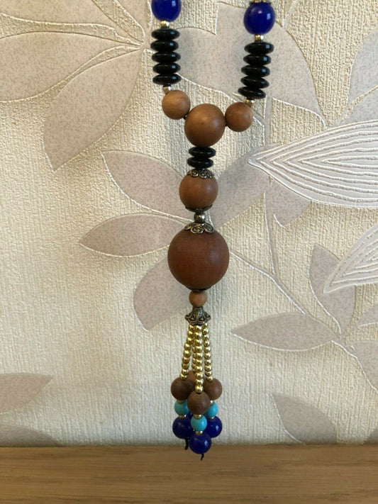 New Ladies 13" Handcrafted Tibetan Cultural Wooden Beads Buddhist Necklace 