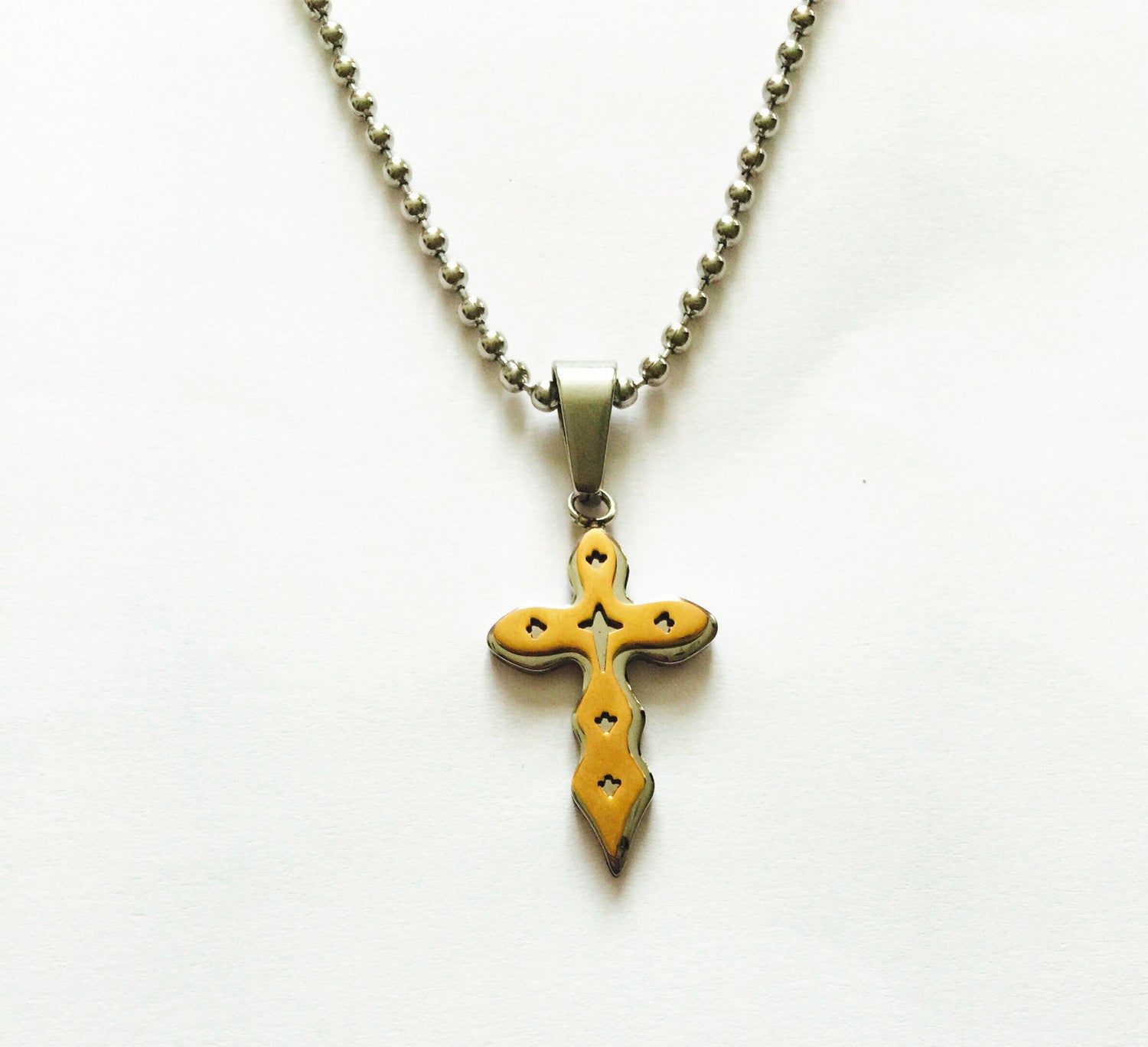 New Christian Stainless Steel Religions Cross Jesus Christ Necklace Chain onek1