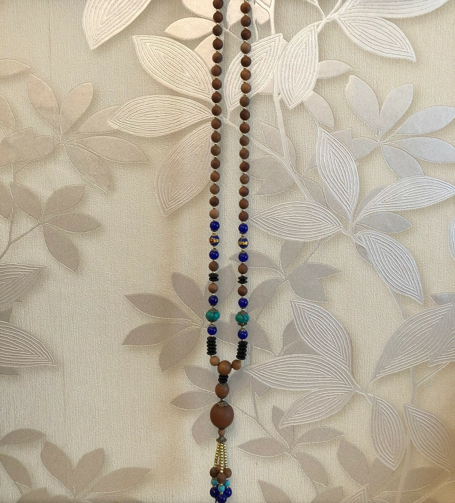 New Ladies 13" Handcrafted Tibetan Cultural Wooden Beads Buddhist Necklace 