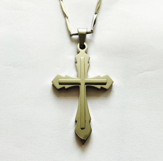 New Christian Stainless Steel Religions Cross Jesus Christ Necklace Chain onek10