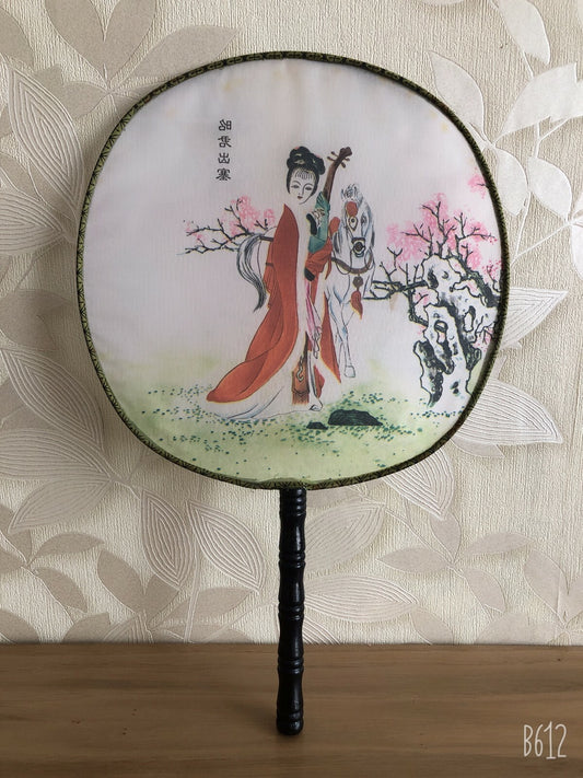 Nouveau Chinois Japonais Oriental Beauté Toile Poignée en Bois Éventail ccfan114