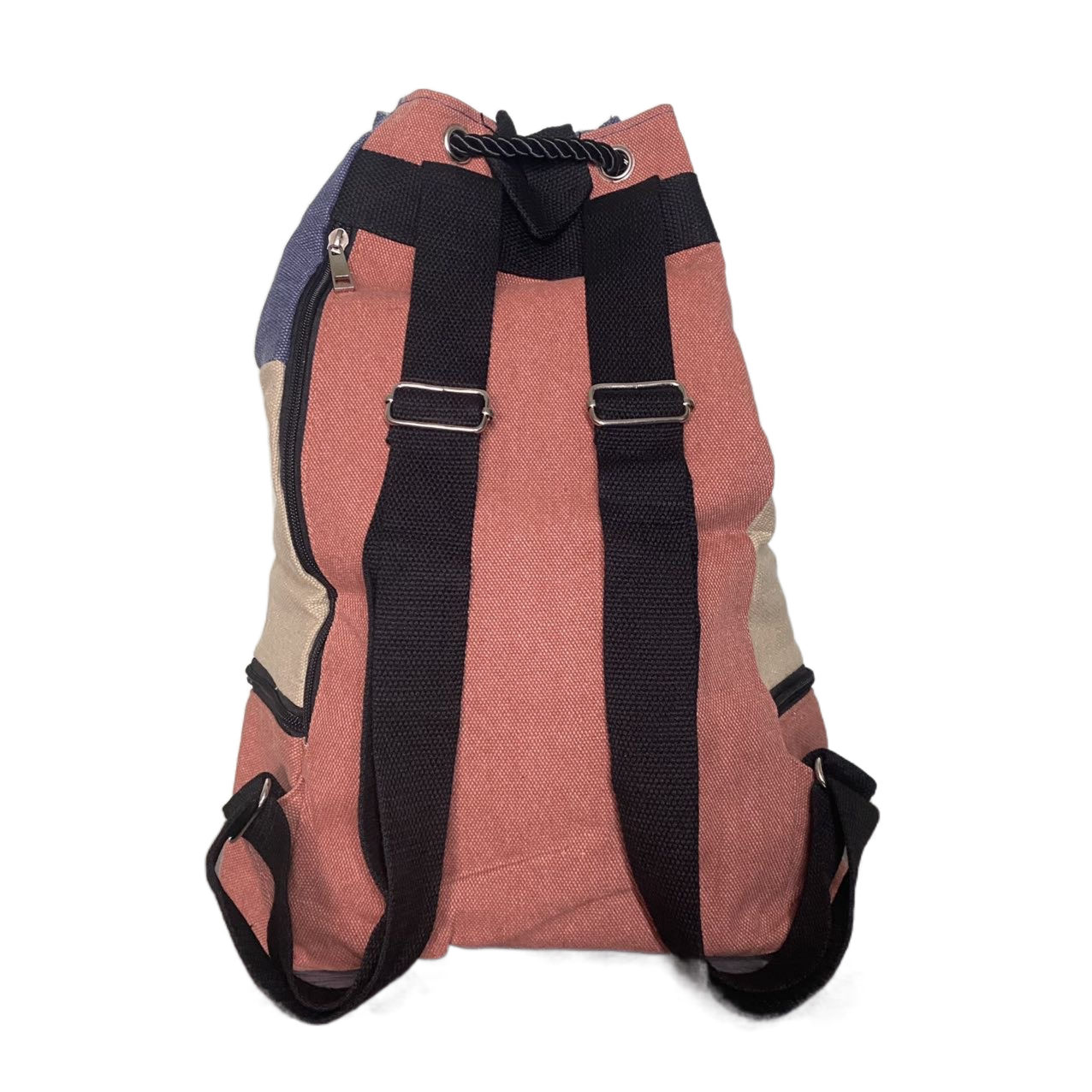 Chic Ladies Womens Girls Blue Red Beige Canvas Drawstring Backpack Rucksack Bag