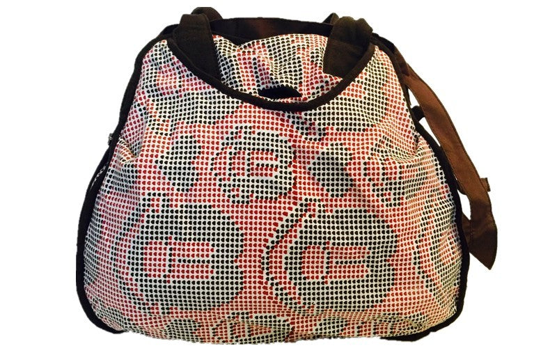 New Cotton Ladies Womens Canvas Heart Pattern Handbag With Shoulder Strap