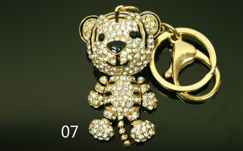 Super Cute Adorable Ladies Womens Girls Diamontic Baby Tiger Keyring Bag Charm
