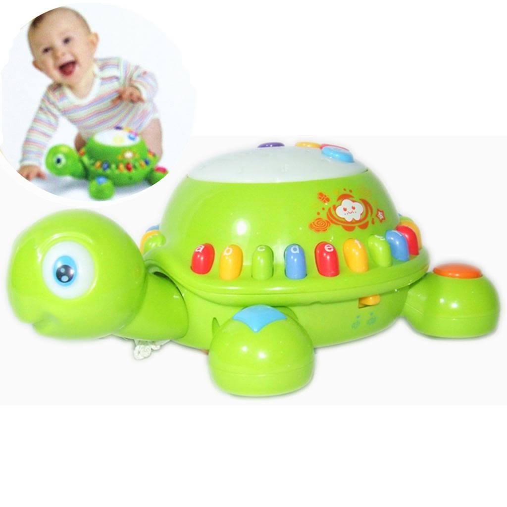 New Cute Kids Childrens Cute Pull Along Turtle Sings ABC and Other Songs
