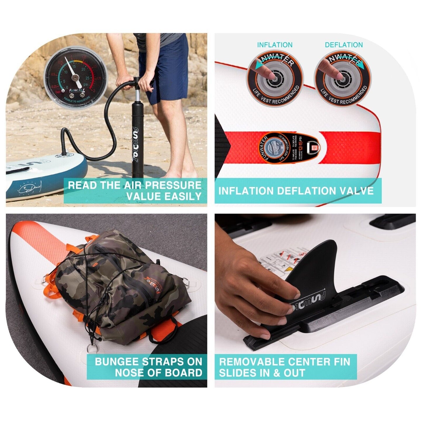 Funwater 335cm Inflatable Stand up paddle Board SUP Board ISUP with complete kit